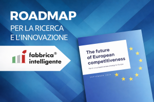 Grafica sulla roadmap per ricerca e innovazione di Fabbrica Intelligente, con riferimento alla competitività europea.