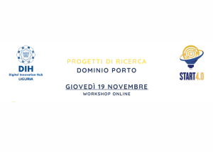 Banner del workshop online “Progetti di ricerca – Dominio Porto”, con loghi e data.