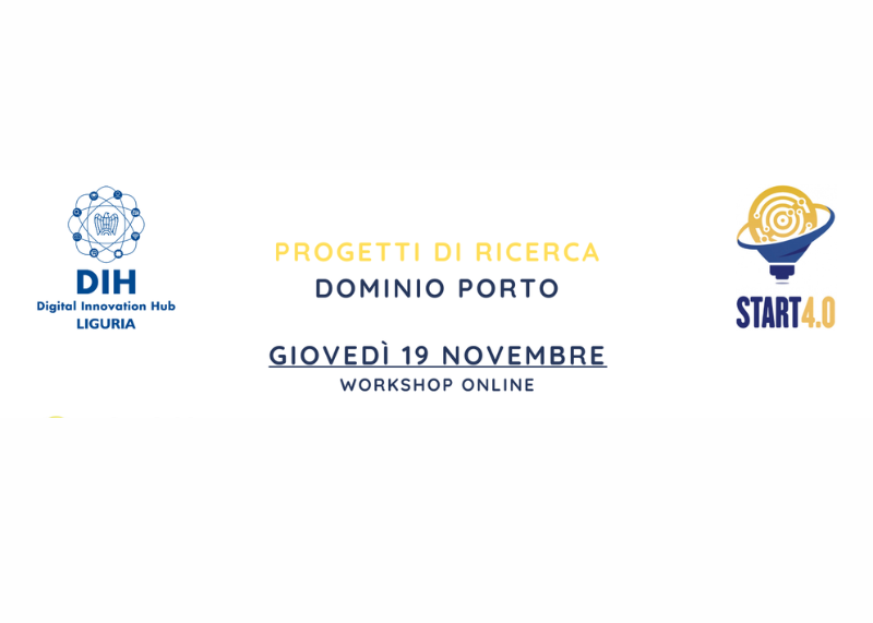 Banner del workshop online “Progetti di ricerca – Dominio Porto”, con loghi e data.