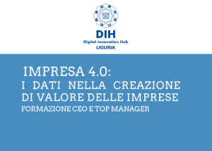 Locandina del corso “Impresa 4.0”, con testo informativo e logo DIH