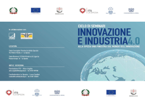 Locandina di seminari “Innovazione e Industria 4.0” con grafica del globo.