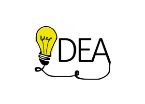 Lampadina disegnata e scritta “IDEA”.