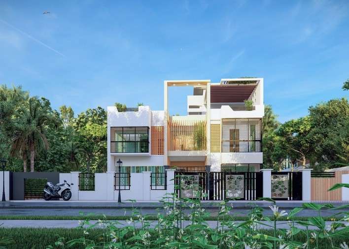 Foto di una casa moderna con design contemporaneo.