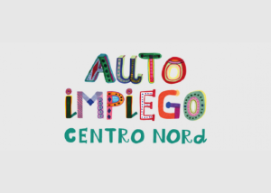Logo “Autoimpiego Centro Nord” con scritte colorate in stile creativo.