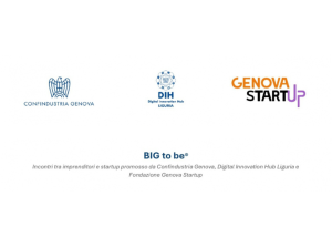 Loghi di Confindustria Genova, DIH Liguria e Genova Startup.