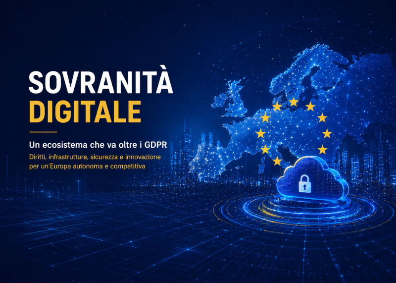 Mappa digitale dell'Europa con cloud sicuro.